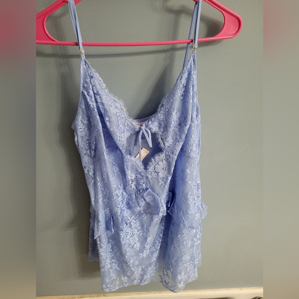 Victoria's Secret Blue Lace Slip XXL